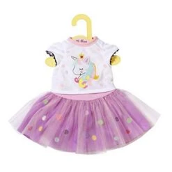 Zapf Creation 870495 - Dolly Moda 39-46 Cm - Einhorn Shirt Mit Tutu