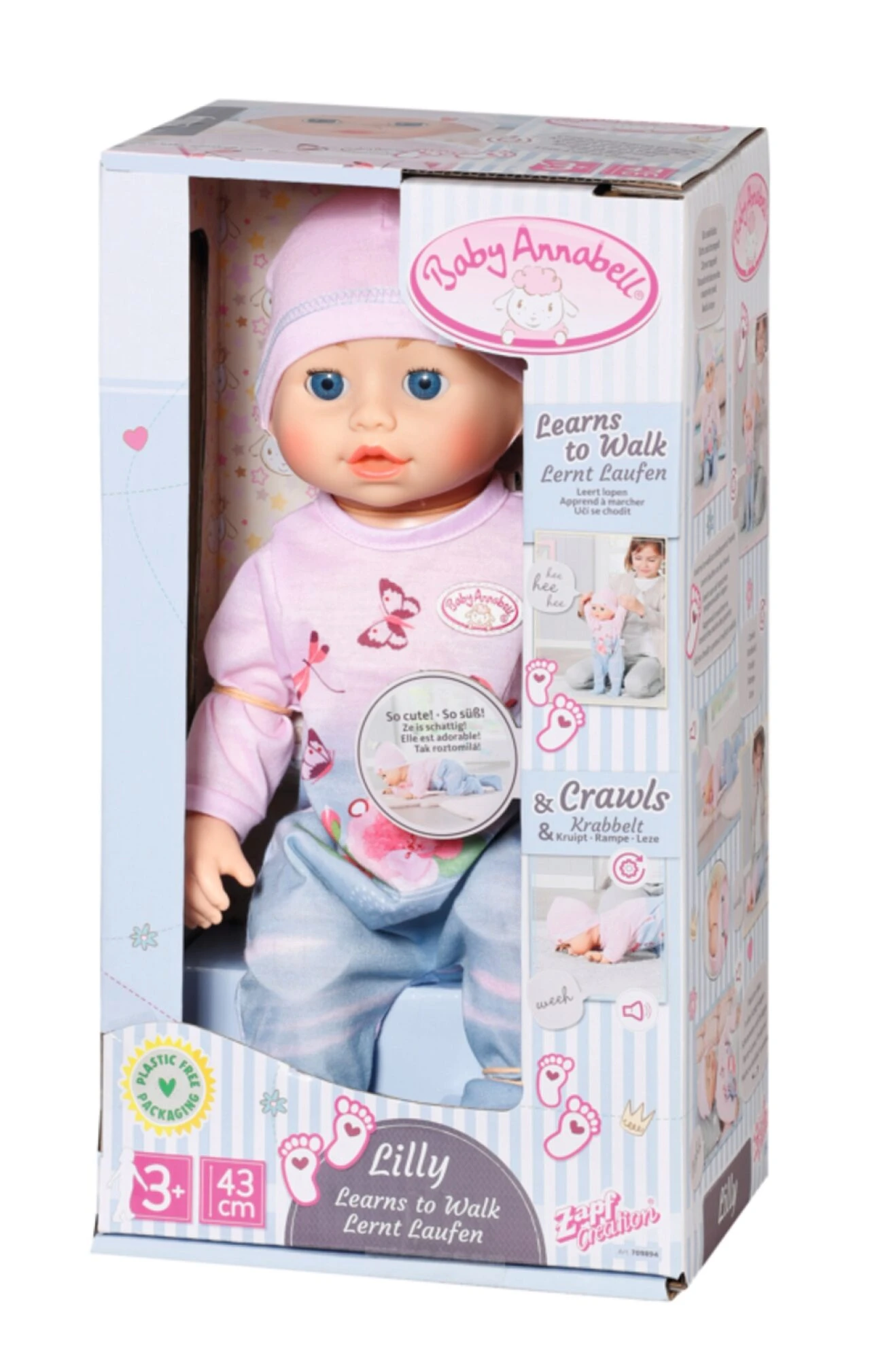 ZAPF 709894 Baby Annabell Lilly lernt laufen 43 cm