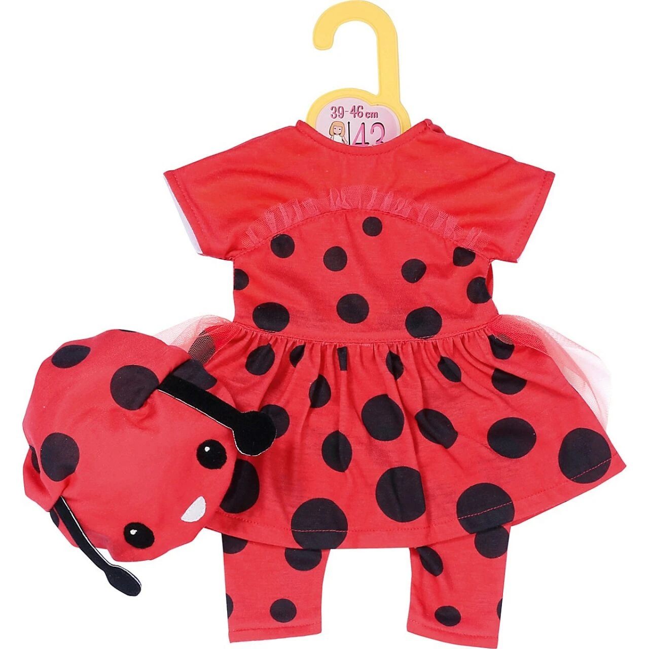 ZAPF 870921 Dolly Moda Süßes Marienkäfer Outfit 43 cm