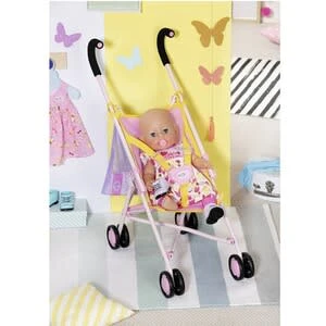 Puppenbuggy Stroller with Bag in Rosa